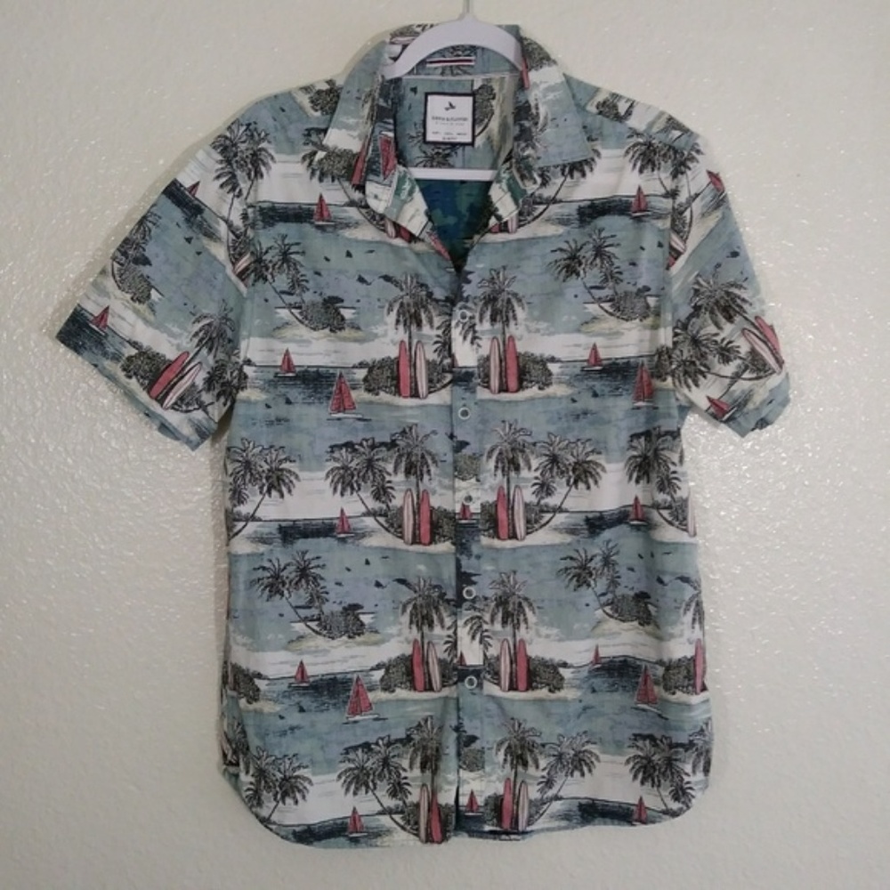 Denim & Flower Hawaiian Aloha Shirt